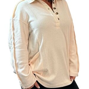 Women's Cream Button-Up Top
